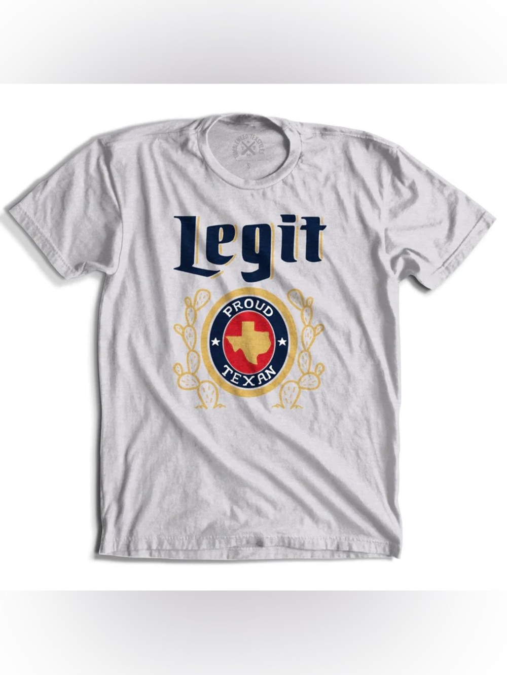 ⭐️Legit Proud Texan Graphic Crewneck T-Shirt - White⭐️
